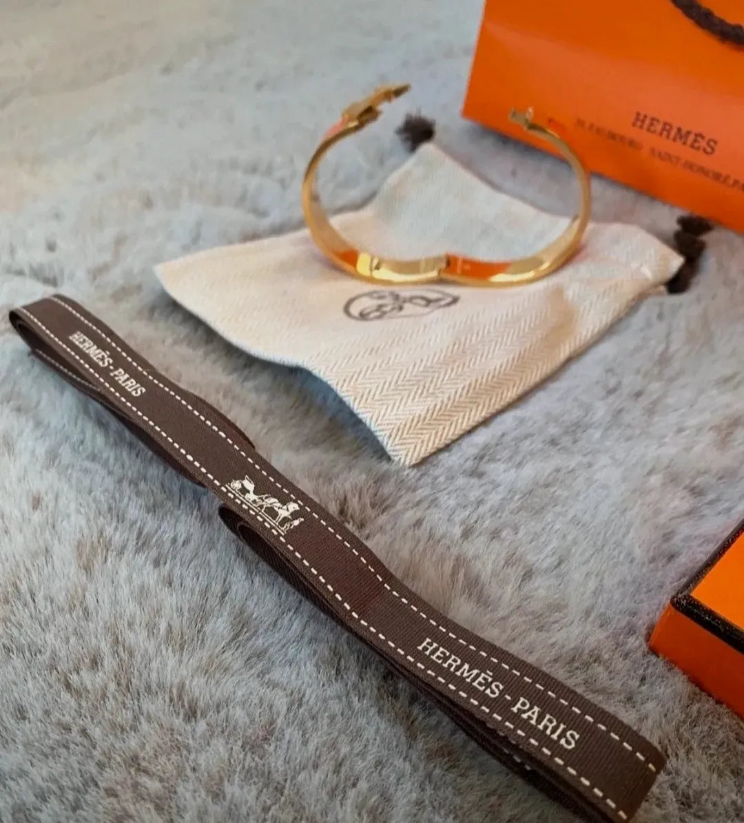 Bracelet Hermès Clic H rouge orange GM – Hermès – rouge orangé – taille Taille unique 7