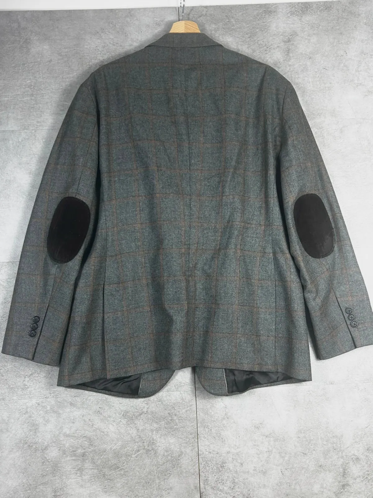 Hackett homme blazer taille 44S 54 XL tissu Loro Piana laine cachemire soie carreaux gris marron – Hackett – taille XL 2
