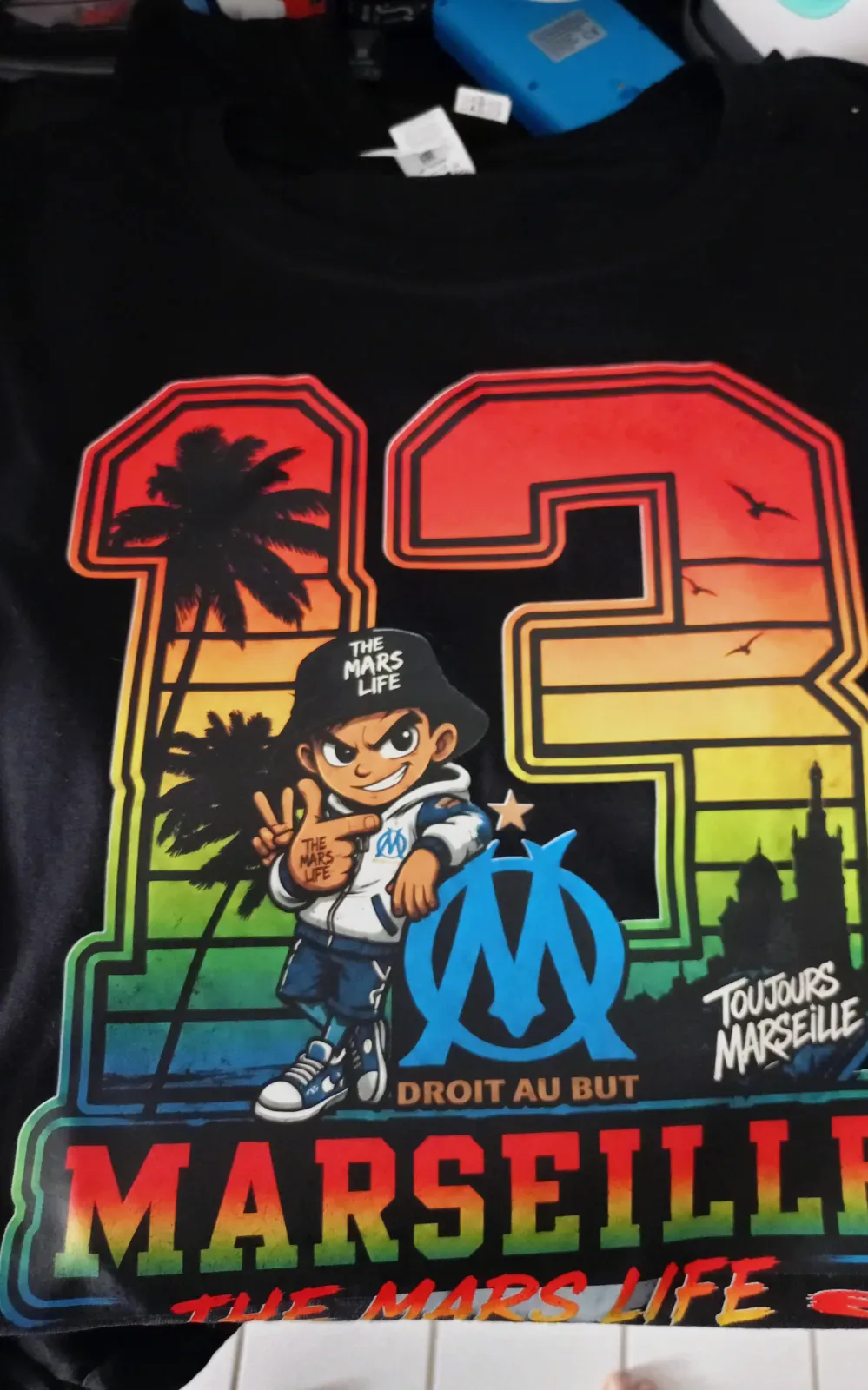 T-shirt noir imprimé The Mars Life olympique de Marseille – The Mars Life – taille XXL 3