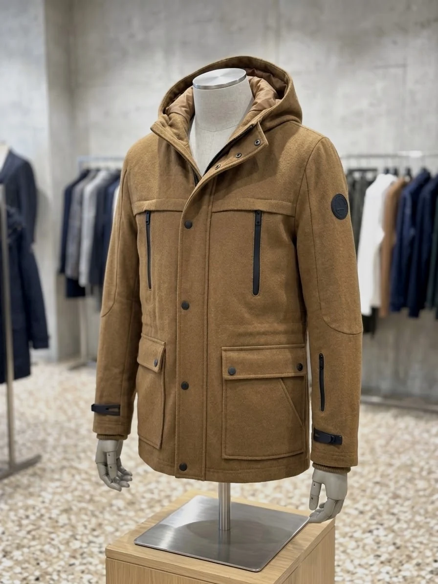 Abrigo Parka Camel Bershka con Capucha – Bershka – taille L