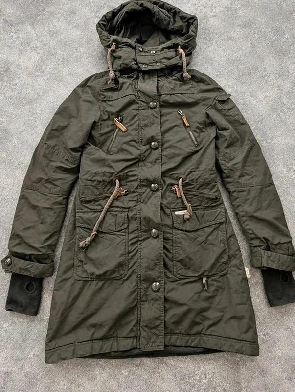 Parka Khujo Camilla kaki marron – doublure polaire amovible – militaire utility – M