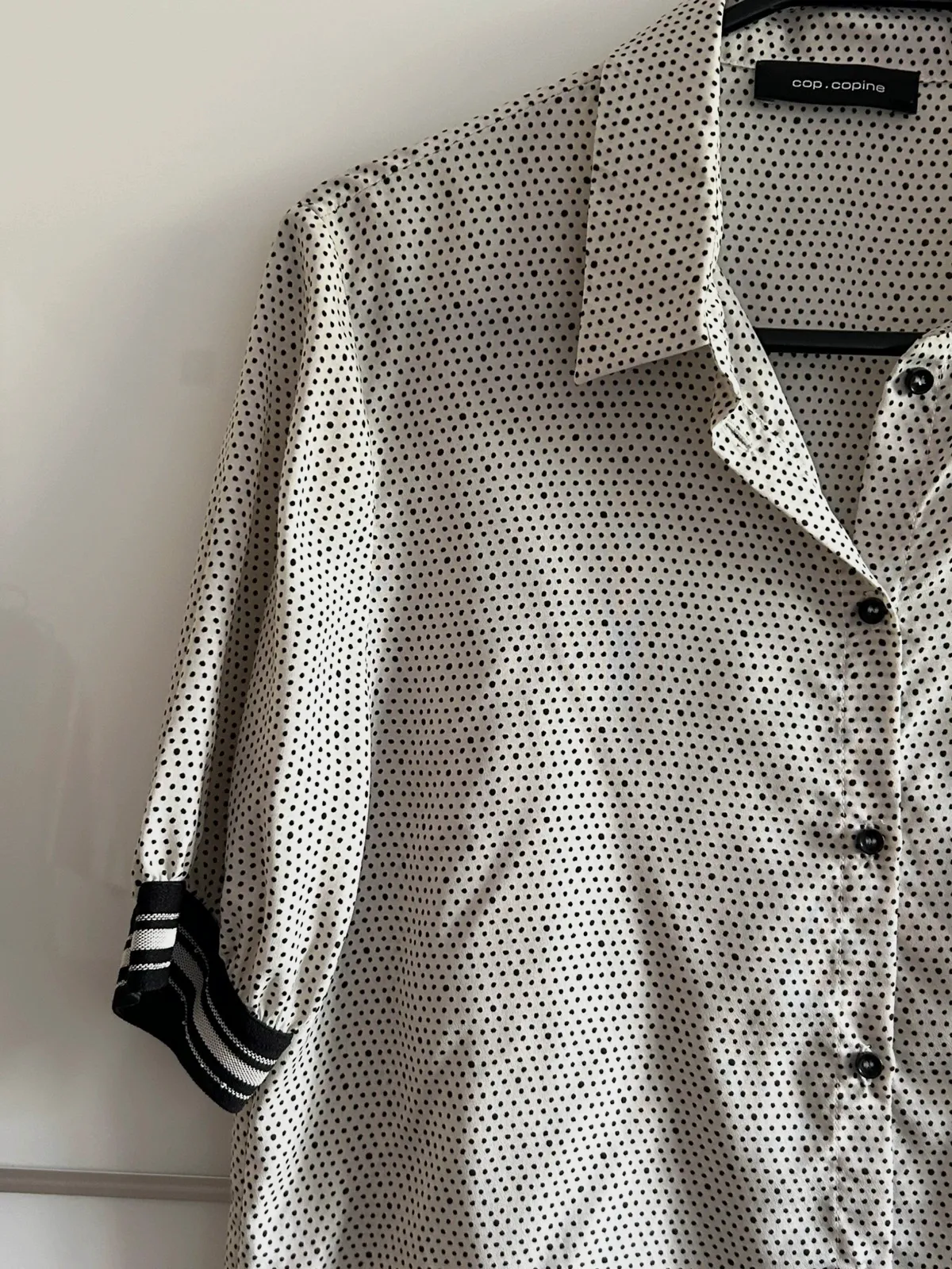 Blouse Cop Copine T36 satinée fluide chic tendance blanc cassé noir – Cop Copine – taille S / 36 / 8 4
