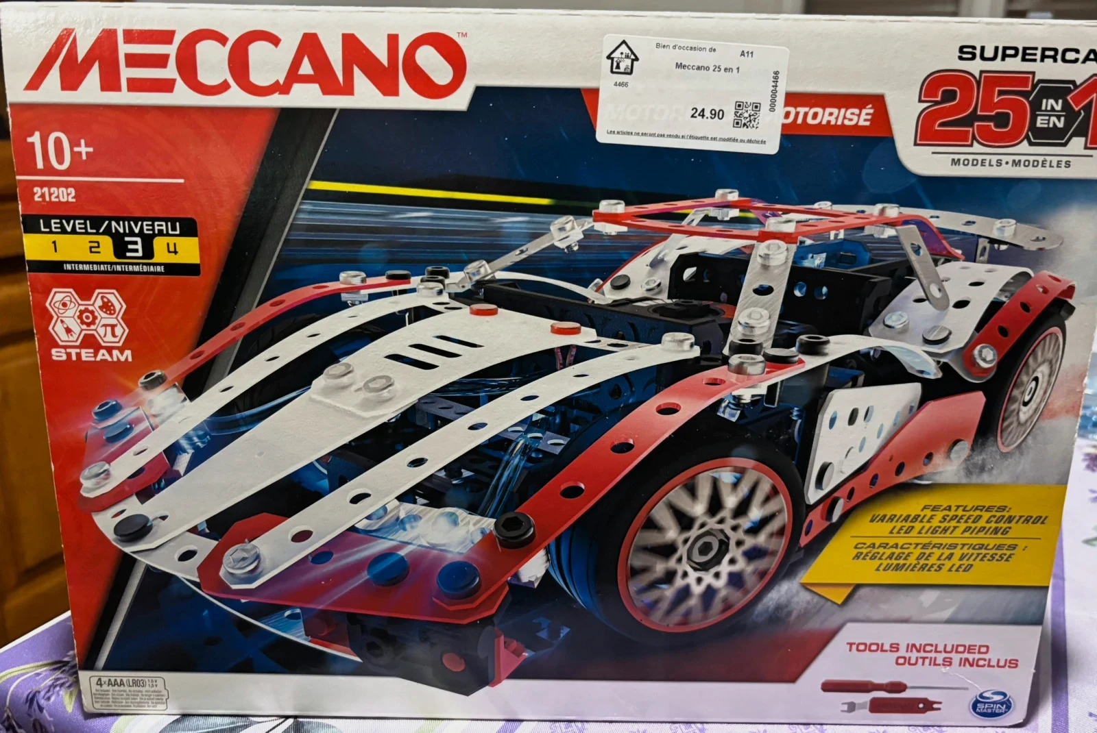 Meccano Supercar motorisée 25-en-1 – Neuf sous emballage