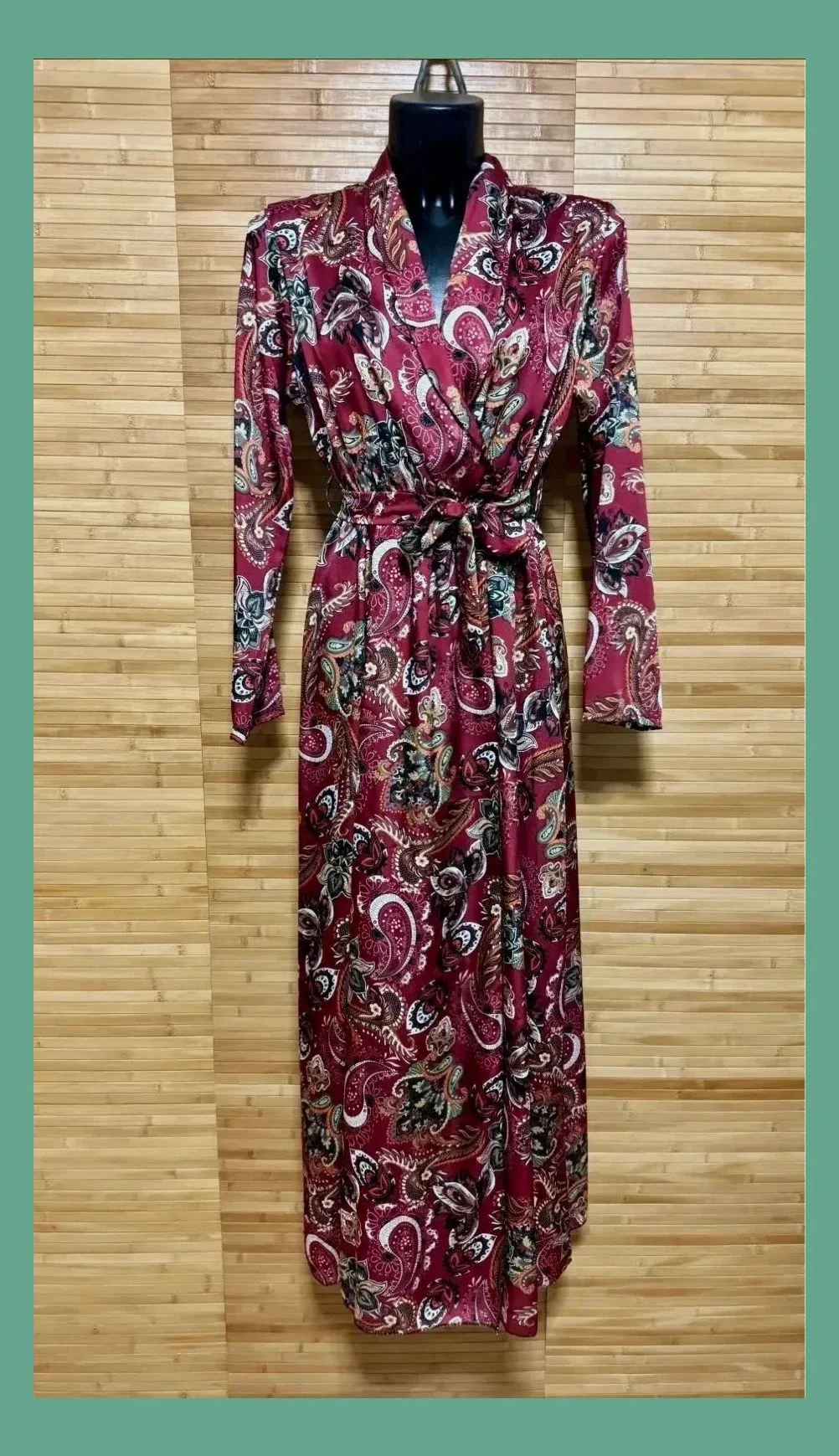 Vestido largo cruzado con cinturón talla única para S-M 😍