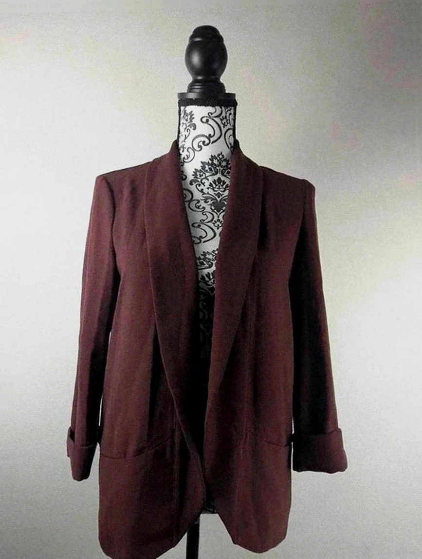 Blazer Pimkie bordeaux coupe fluide élégante taille S