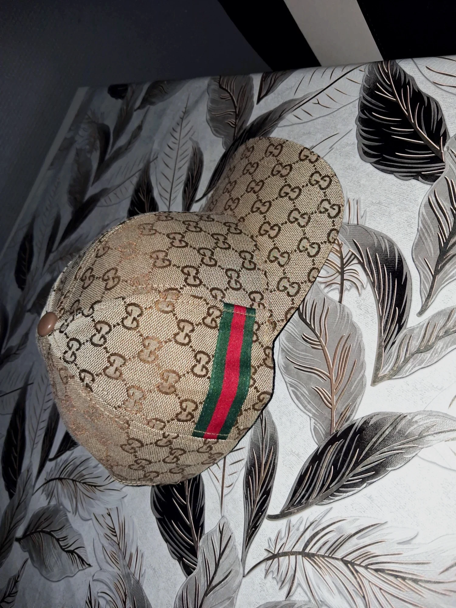 Casquette Gucci monogramme GG toile beige