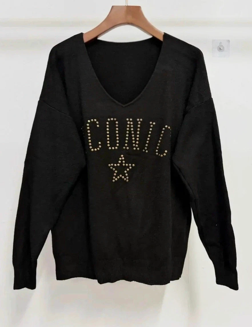 Pull col V Iconic - 22% angora - TU 36 au 42 - Made in ltaly