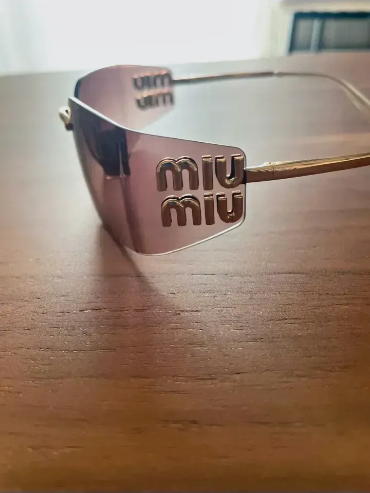Lunettes de soleil doré vintage à verres dégradés miu – Miu miu – doré – taille Taille unique 2