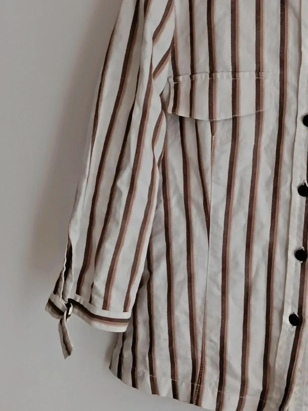 Sobrecamisa de Lino Elisa Rivero - Estilo Sahariana a Rayas🔥🔥 – ELISA RIVERO – taille XL / 42 / 14 2