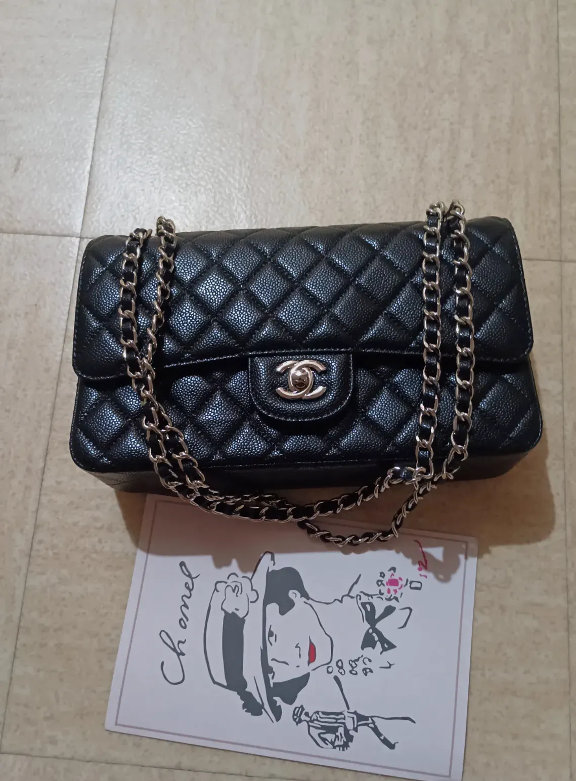 Chanel Flap Bag caviar matelassé noir – Chanel – noir – taille Taille unique 2