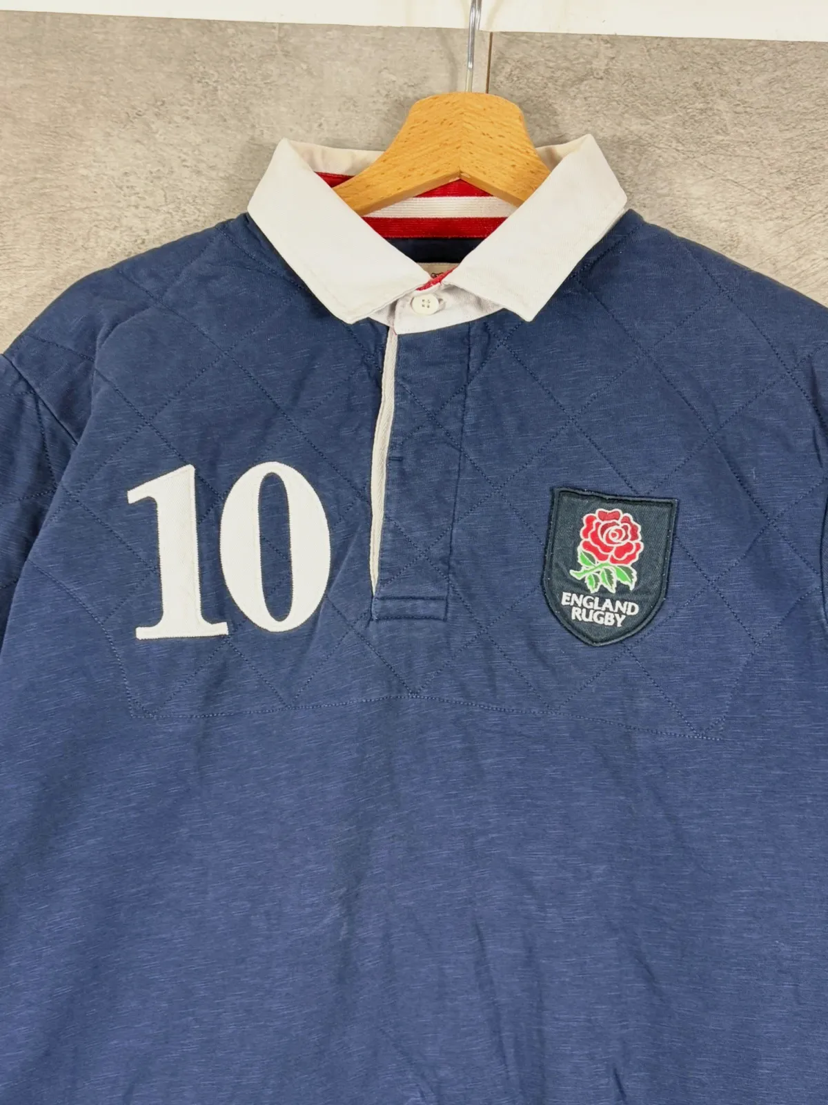 Eden Park hommes rugby England official product polo matelassé bleu marine numéro 10 taille L – Eden Park – taille L 3