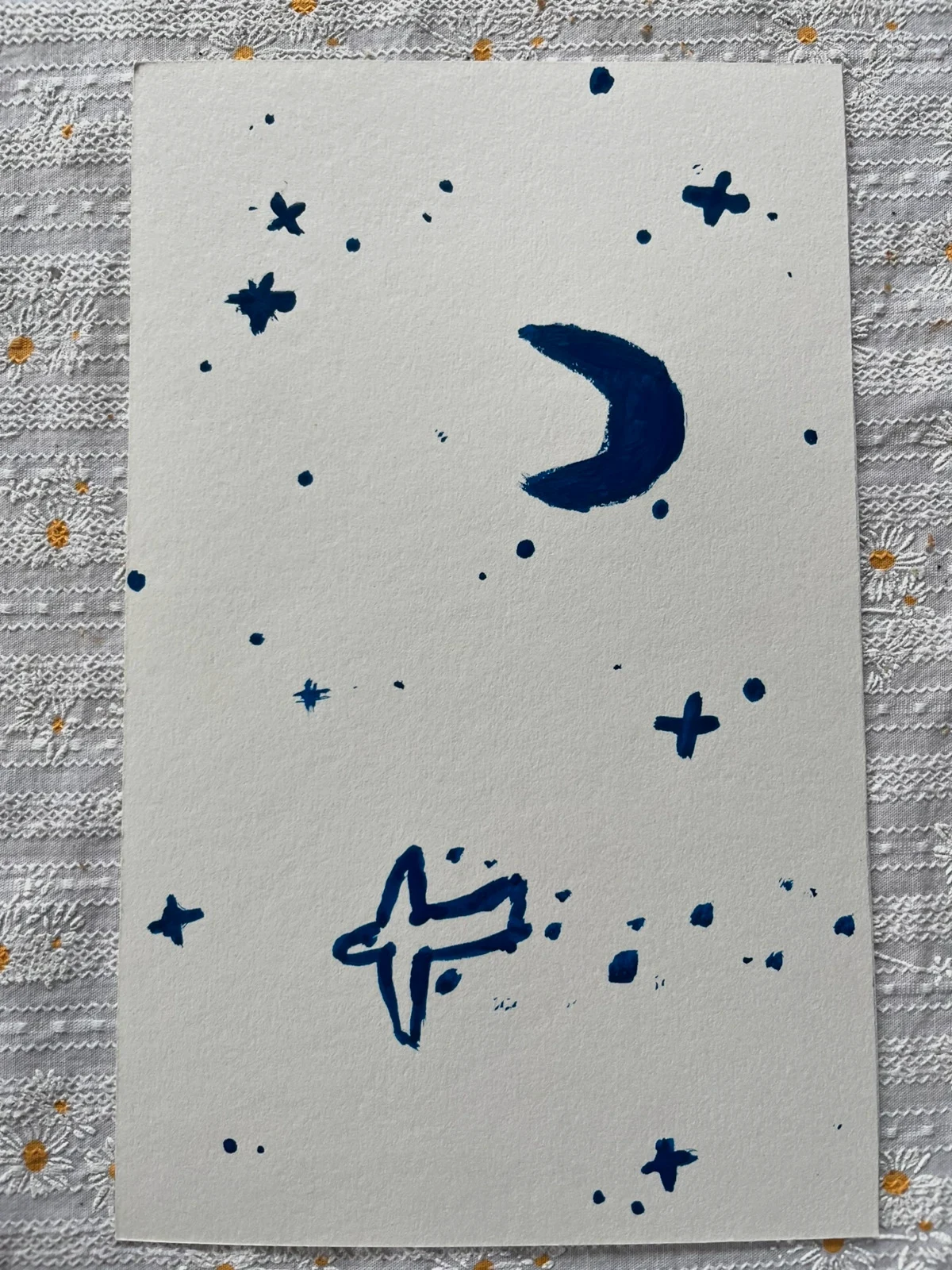 🌙 Petite illustration originale – Lune & étoiles