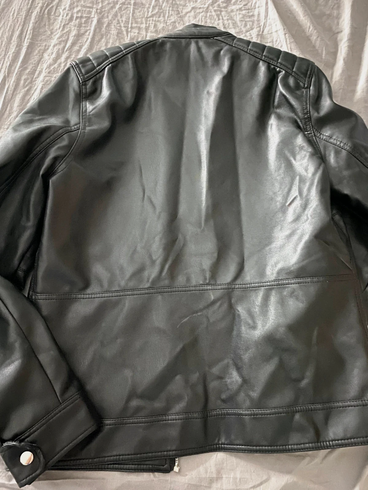 Cazadora Biker Efecto Piel Lefties Man Negra Talla M