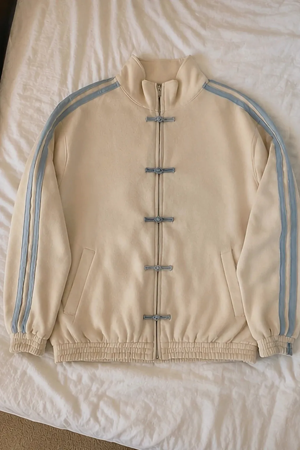 Veste zippee abricot style chinois – Zenvia – abricot – taille S 3