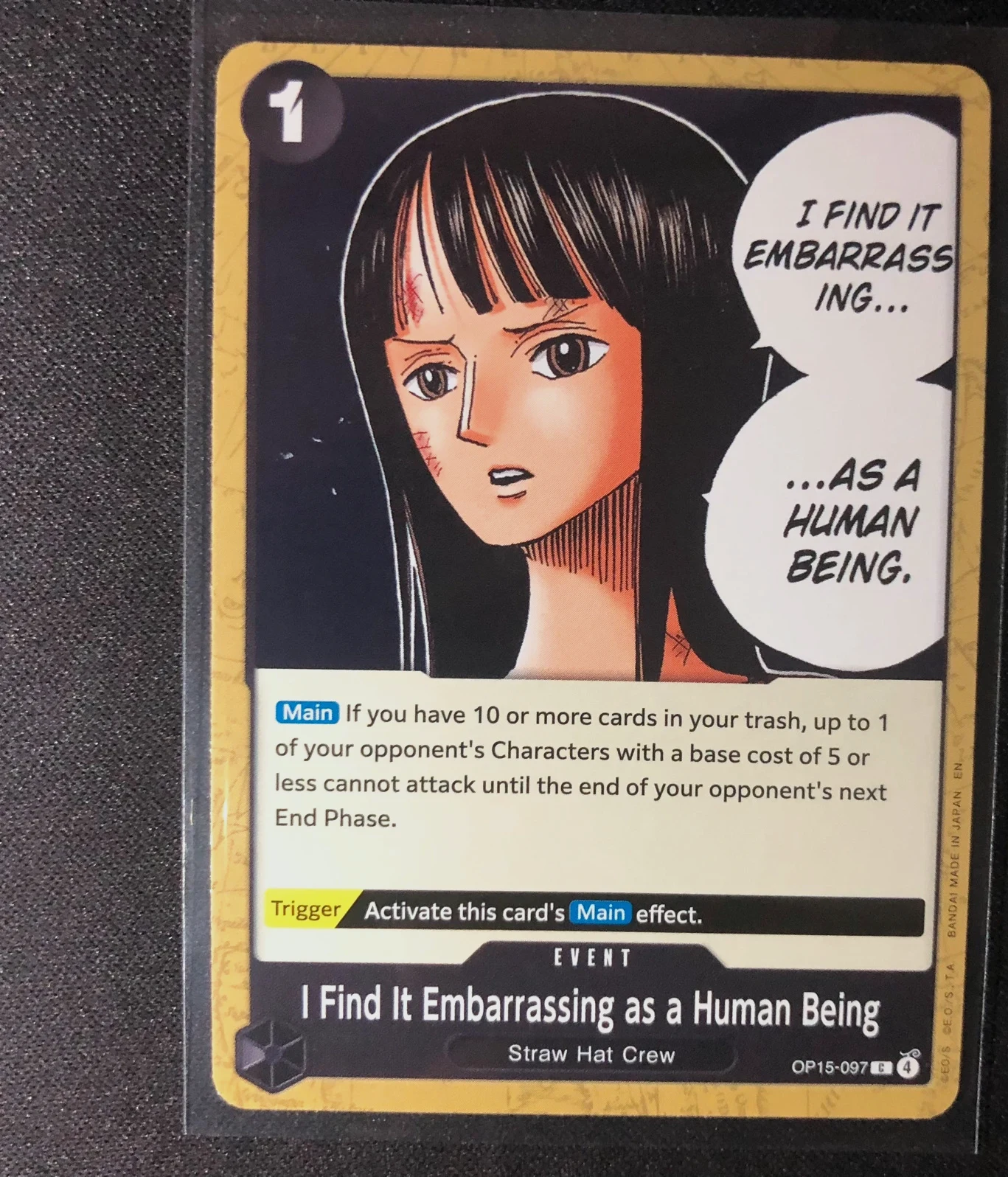 I Find It Embarrassing as a Human Being OP15-097 Common Event – Bandai Namco