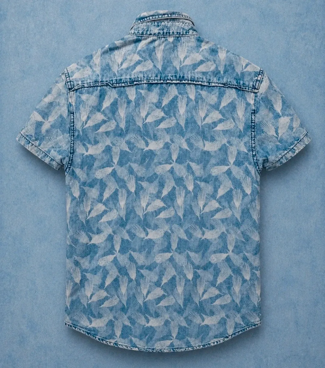 Camisa viral vaquera de manga corta Bershka con talla S – Bershka – taille S 4