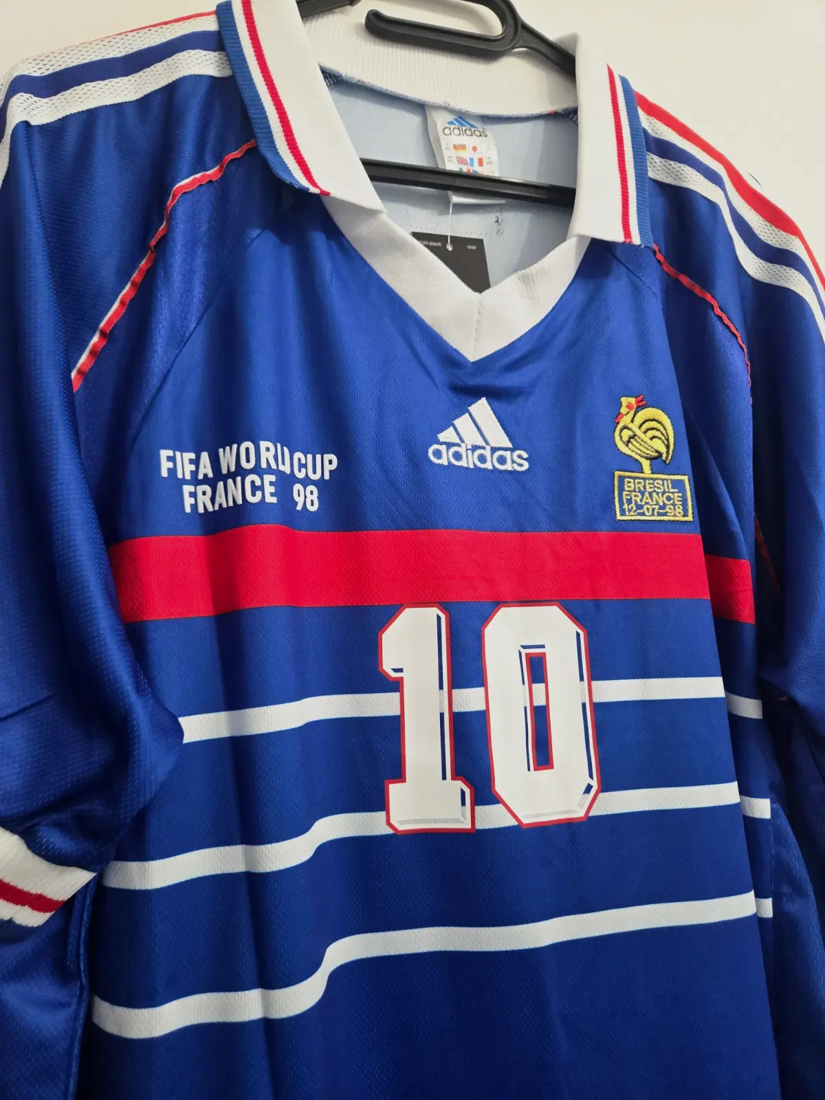 Maillot de football France Zidane 10 Adidas 1998 XXL – Adidas – taille XXL 3
