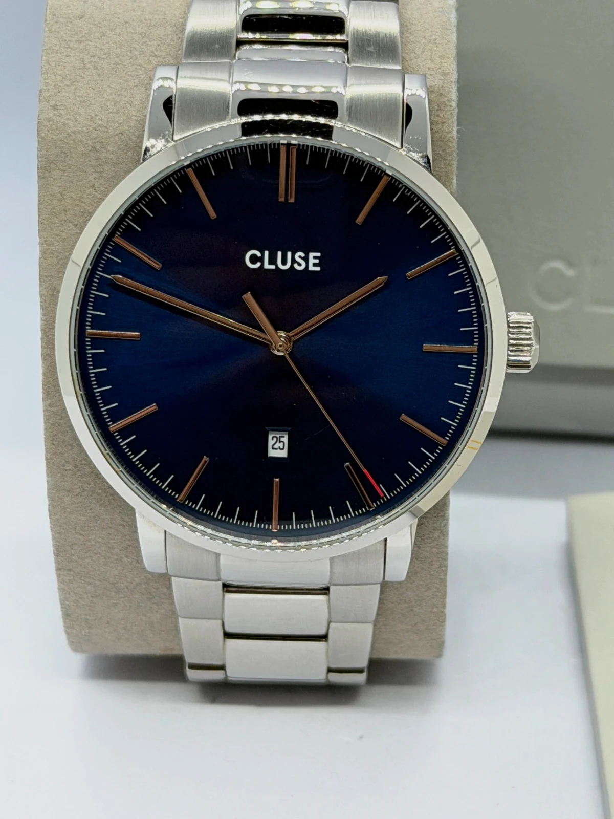 Montre Homme Cluse Aravis – Acier & Cadran Bleu Nuit (Excellent État)