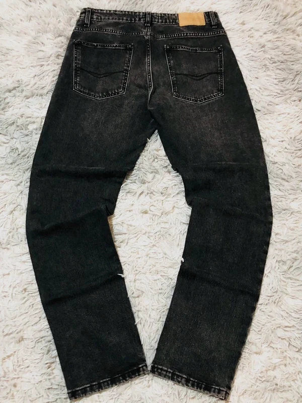 Pull&Bear Modern Faded Black Denim Jeans Straight Y2K Oldmoney Streetwear Vintage - Size 42 EU (L)
