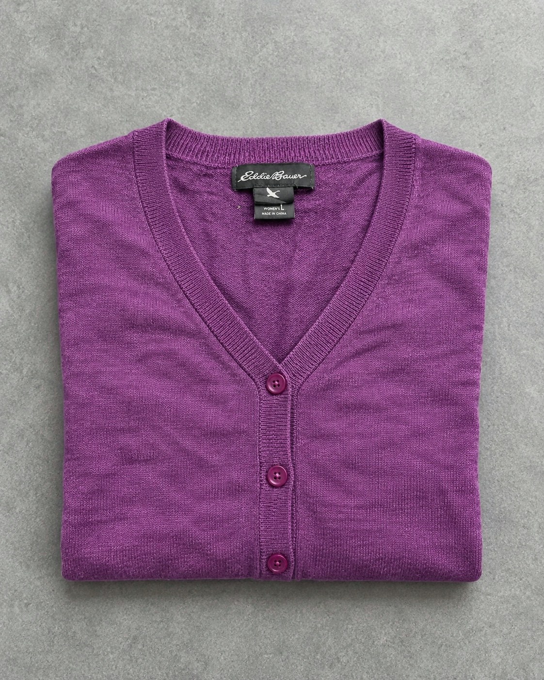 Gilet cardigan violet Eddie Bauer taille L