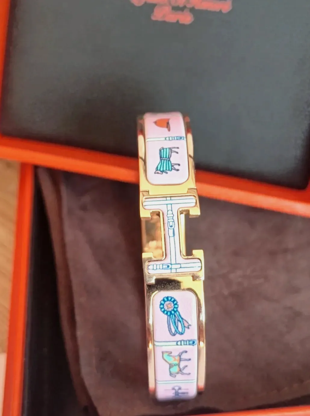 Bracelet Hermès Clic H - Or rose GM – Hermès – rose poudré – taille Taille unique 6