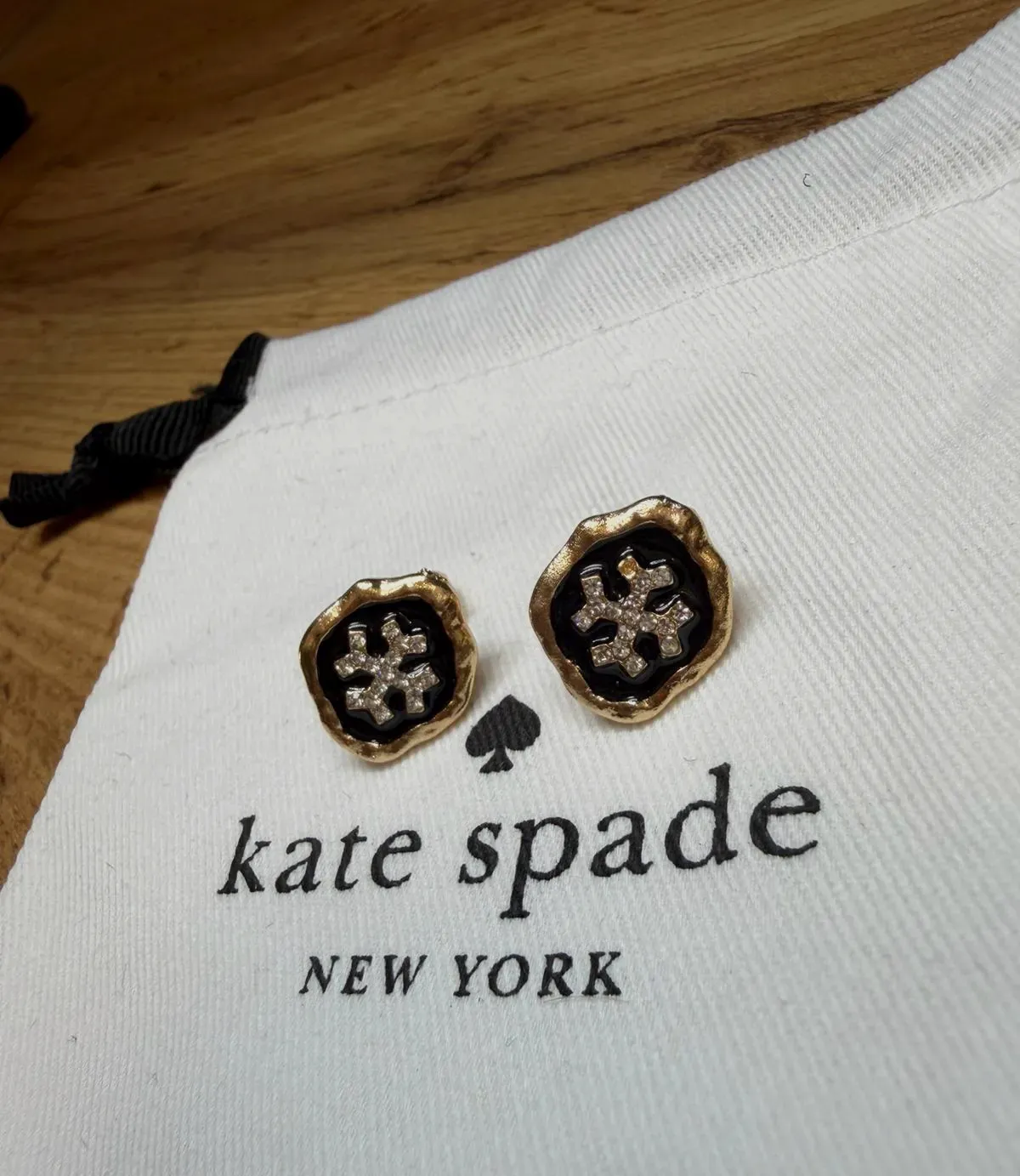 Boucles d'oreilles Kate Spade dorées et noires – kate spade – doré et noir – taille Taille unique 7