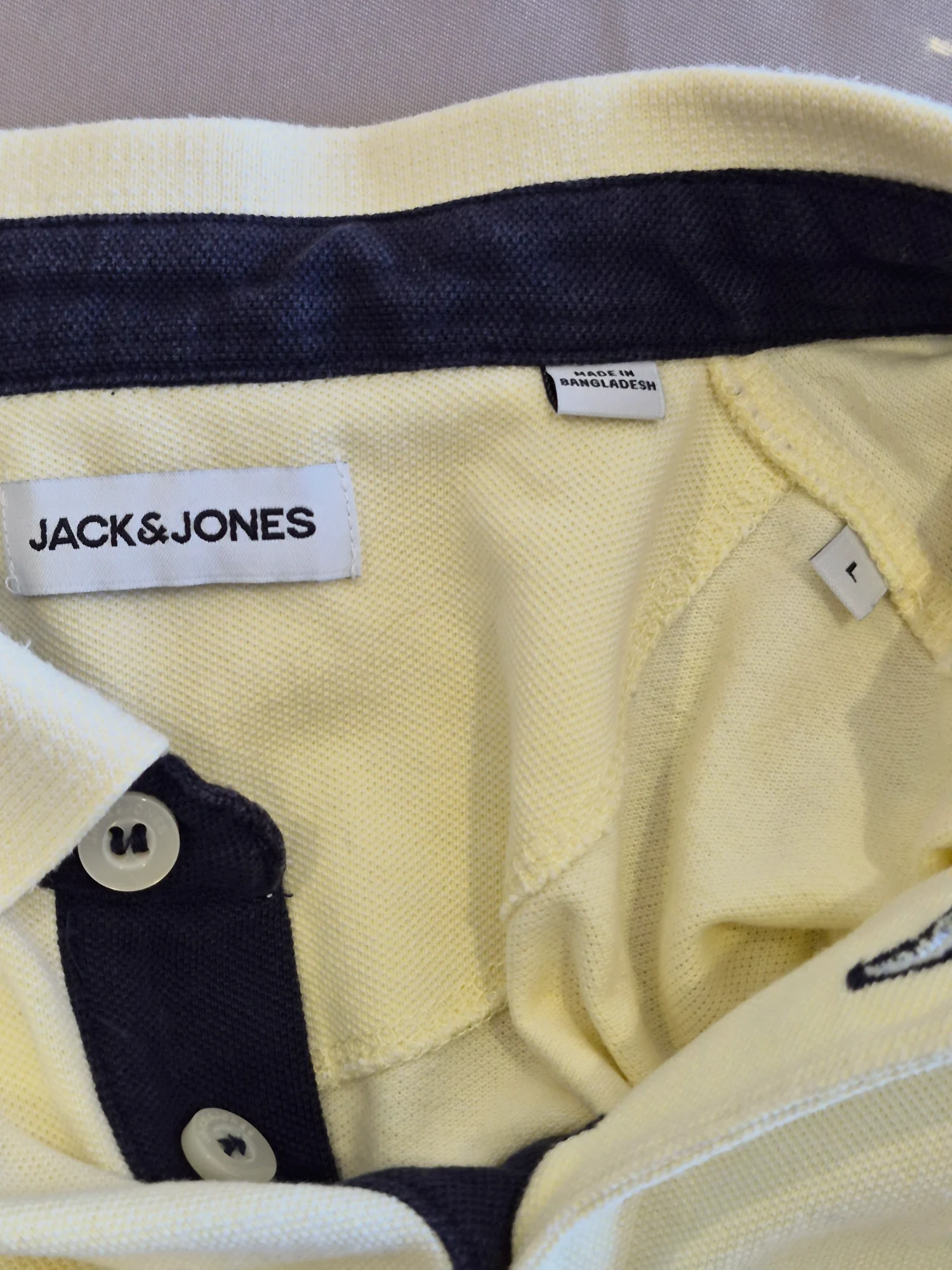 Polo hombre Jack & Jones amarillo claro - Talla L