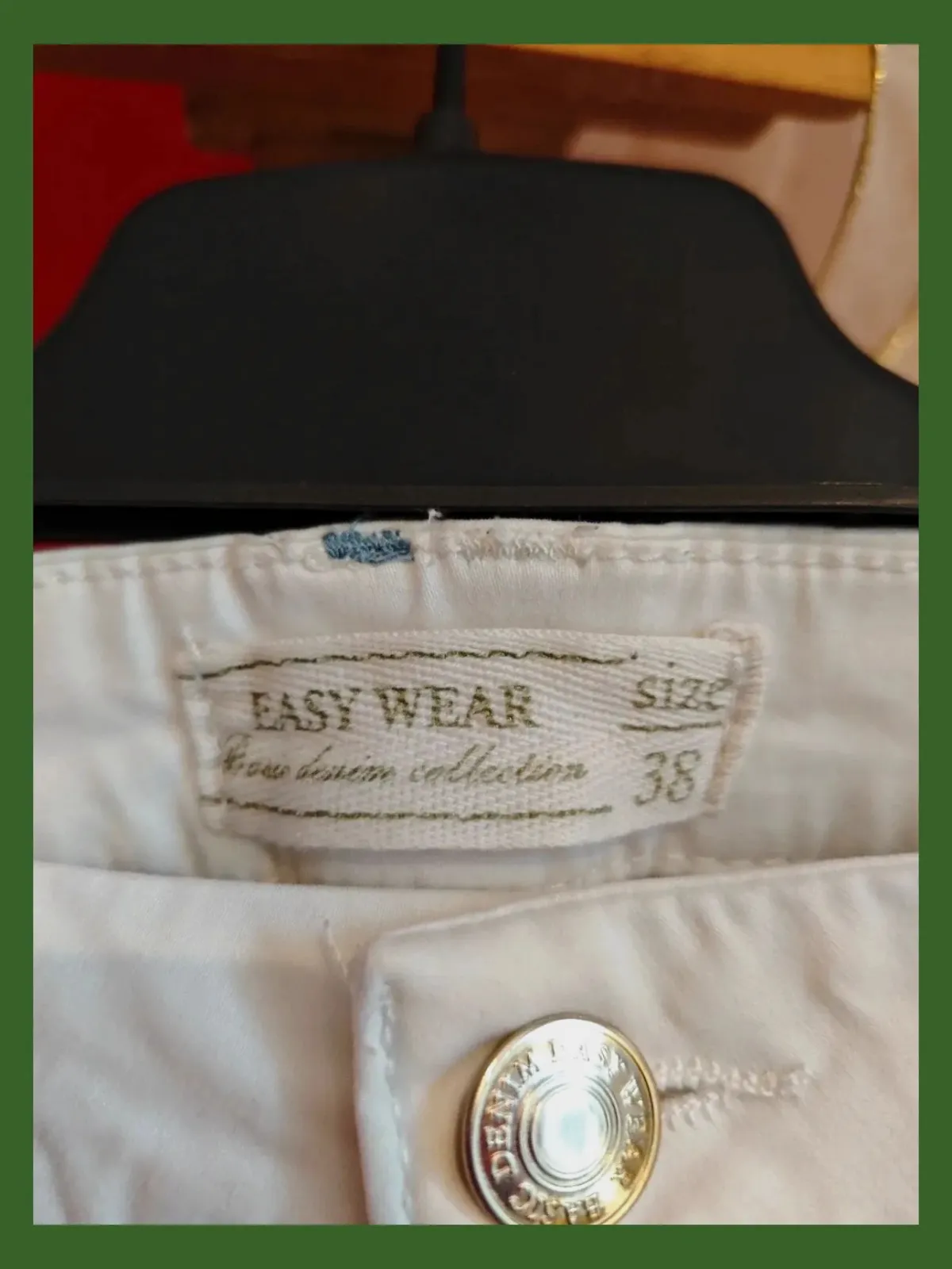 🌺Pantalón básico blanco con bolsillos – Easy Wear – taille M / 38 / 10 3