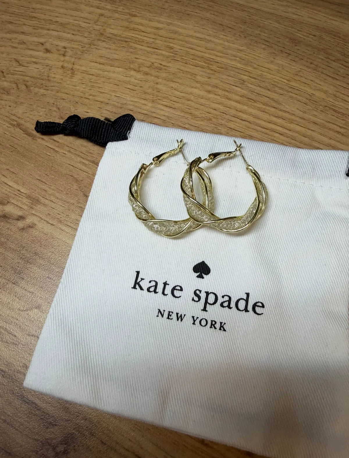 Boucles d'oreilles Kate Spade tressées – Kate Spade – doré – taille L 3