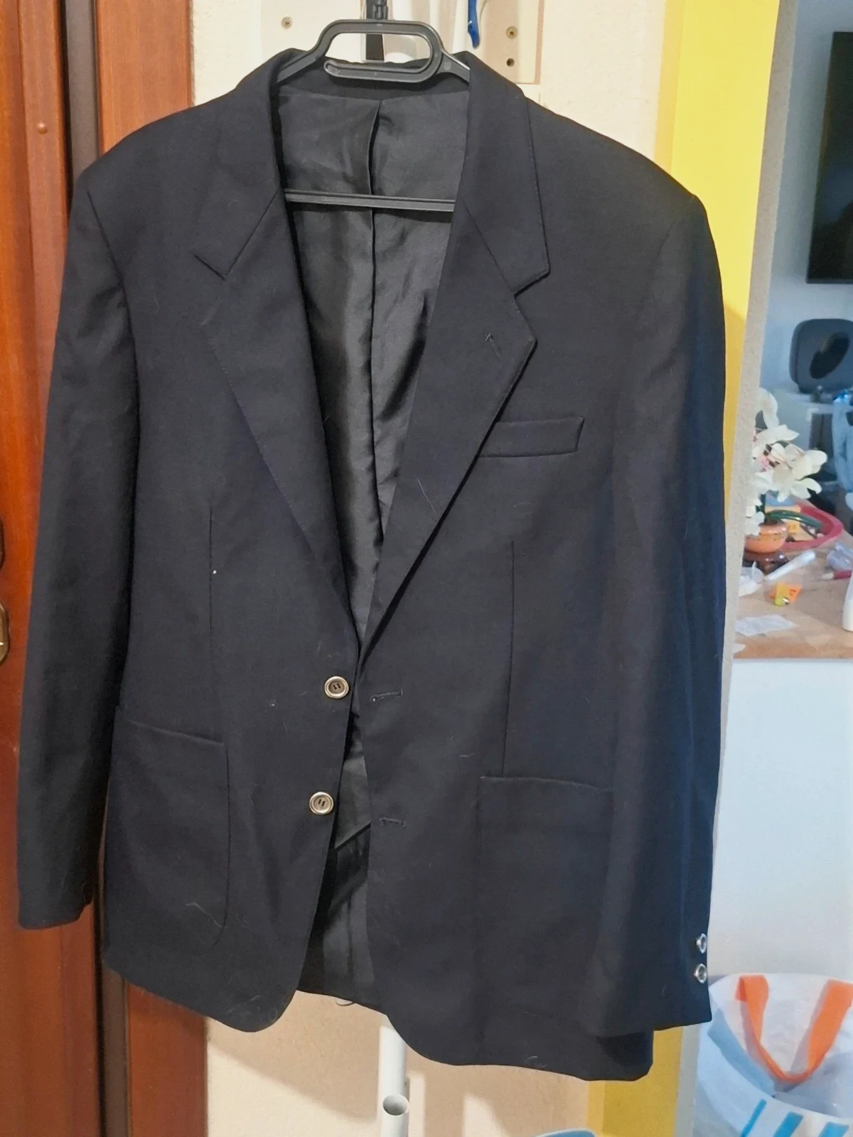 Veste de Costume / Blazer Bleu Marine 100% Pure Laine Vierge T.40 / L