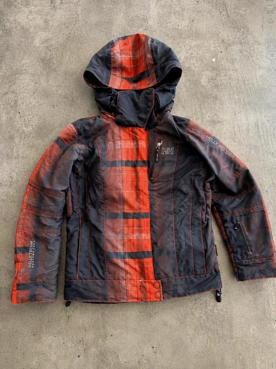Helly Hansen Helly Tech Performance Veste Ski Snowboard Imperméable Carreaux Rouge Noir Xs Regular