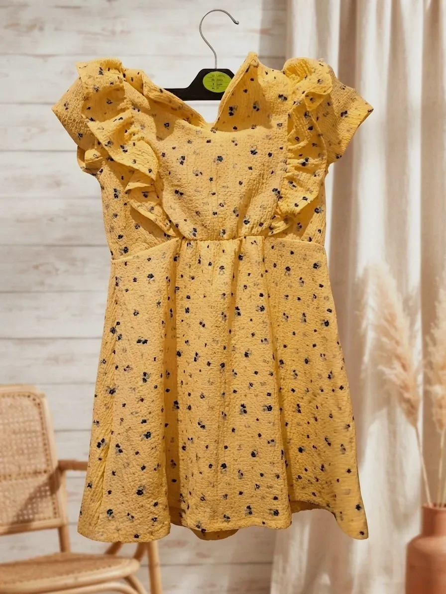 Vestido amarillo viral con flores para niña (3-4 años) – Dunnes Stores – taille 3 ans / 98 cm 2