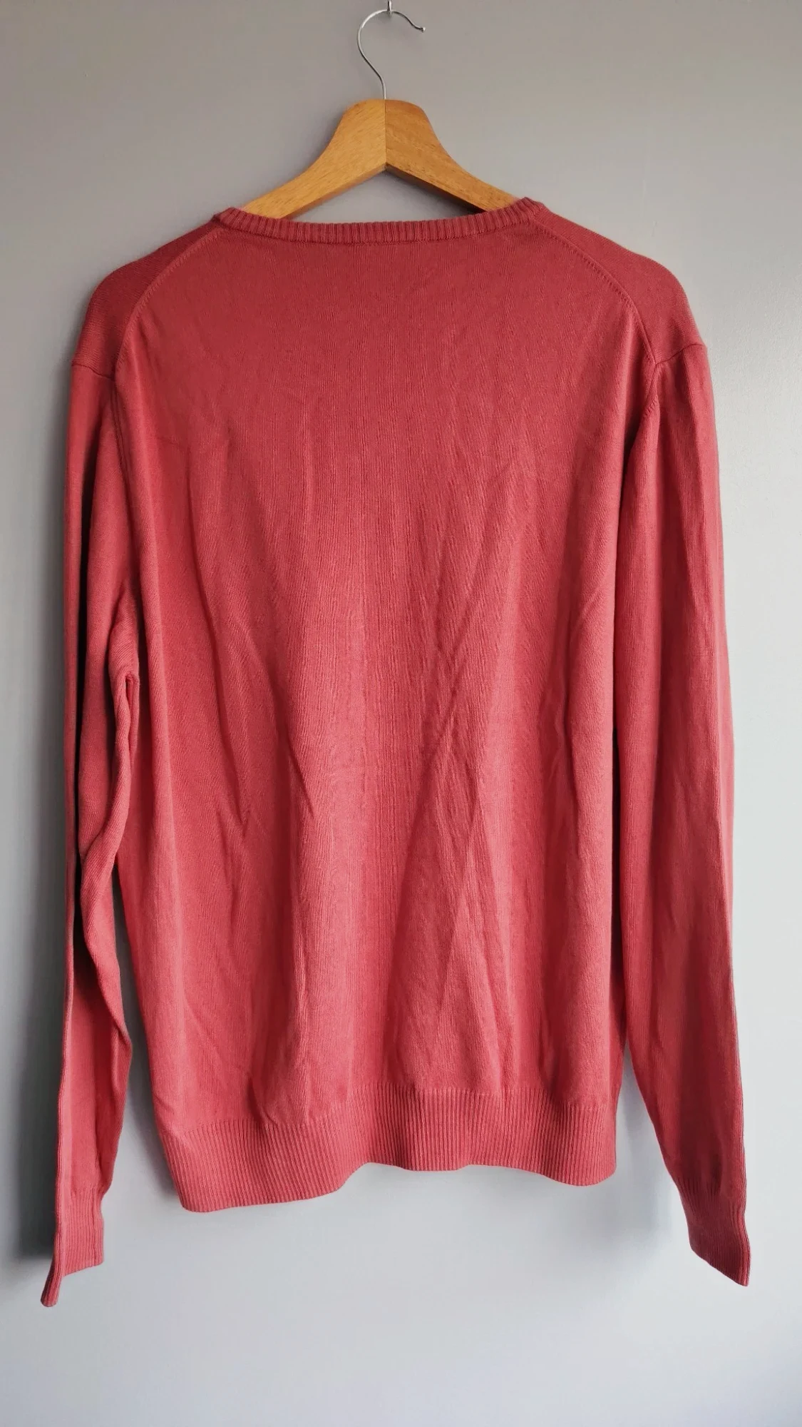 Pull col V Delahaye rose terracotta taille XL