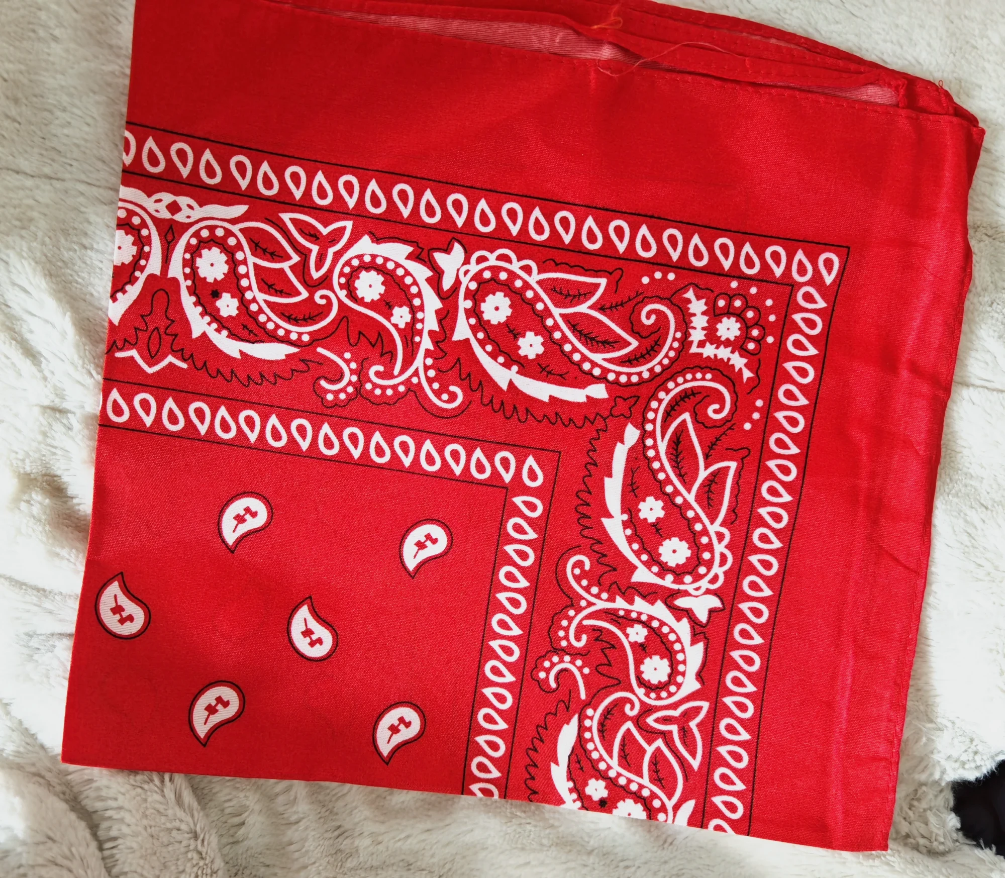Red paisley bandana scarf