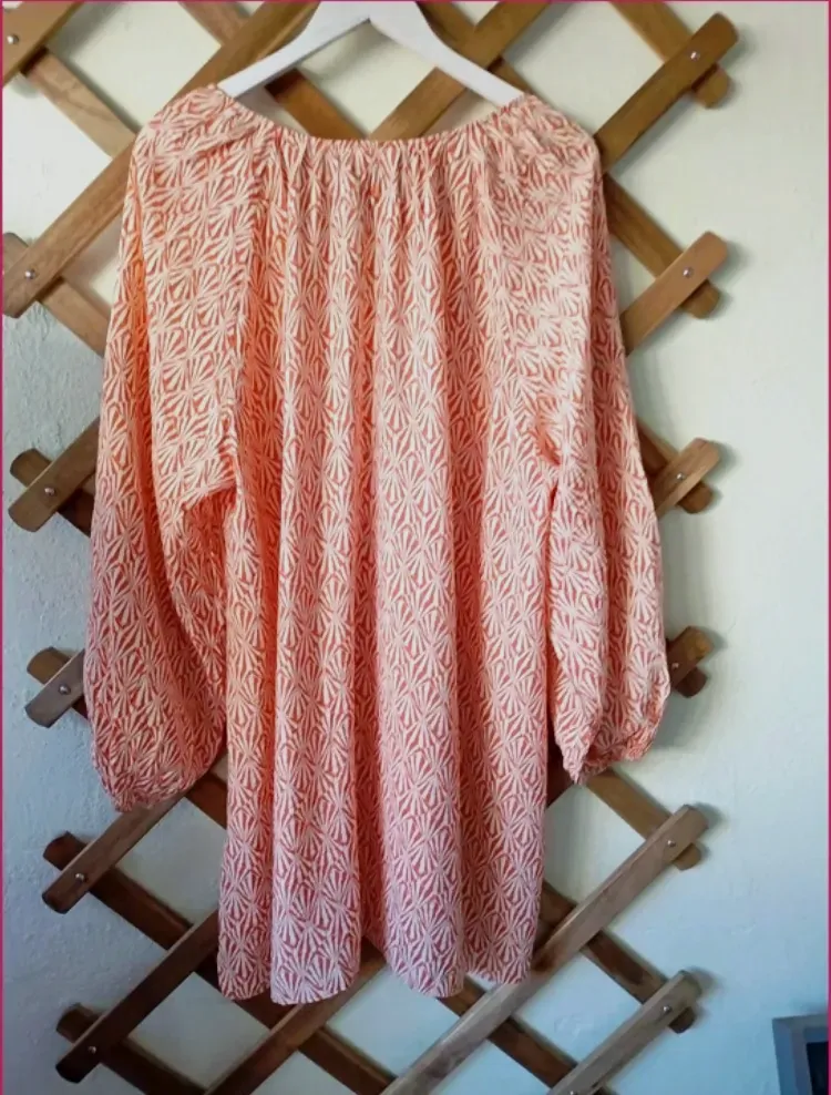 Robe rose à motif géométrique manches longues – bon – rose pâle – taille S 3