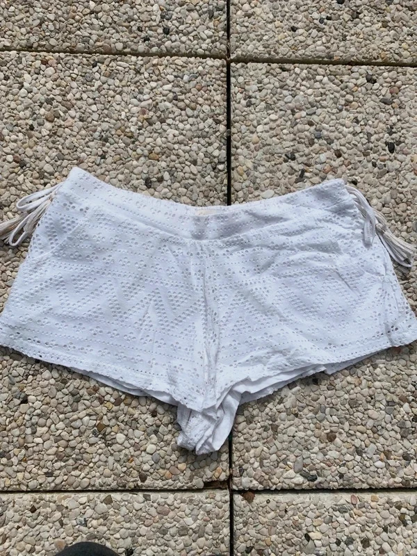 Mini short de nuit Etam XS blanc broderie anglaise