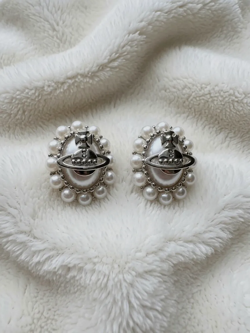 Boucles d'oreilles perles planet – Vivienne Westwood – argenté 2