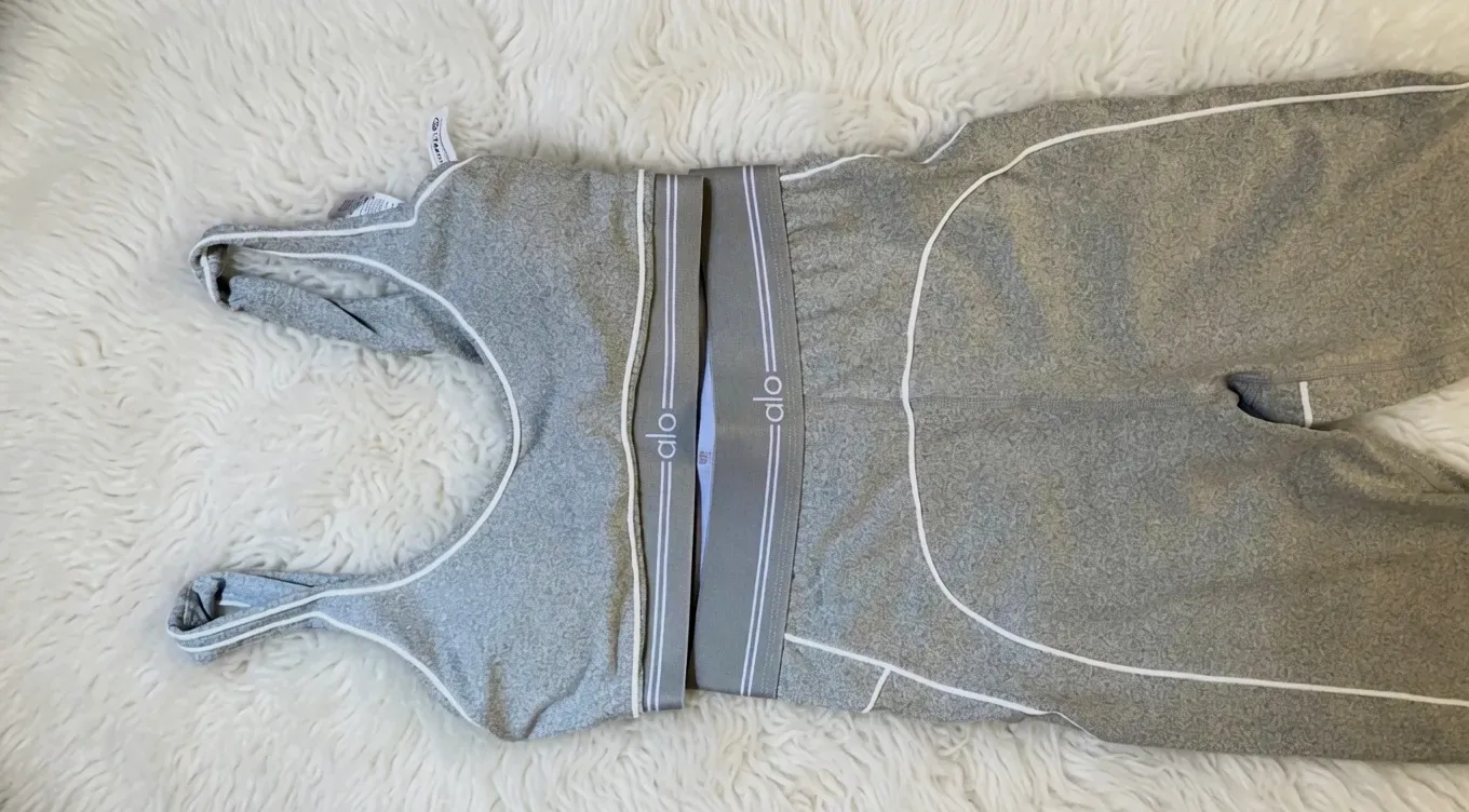 Ensemble legging alo yoga gris – Alo – gris clair 4