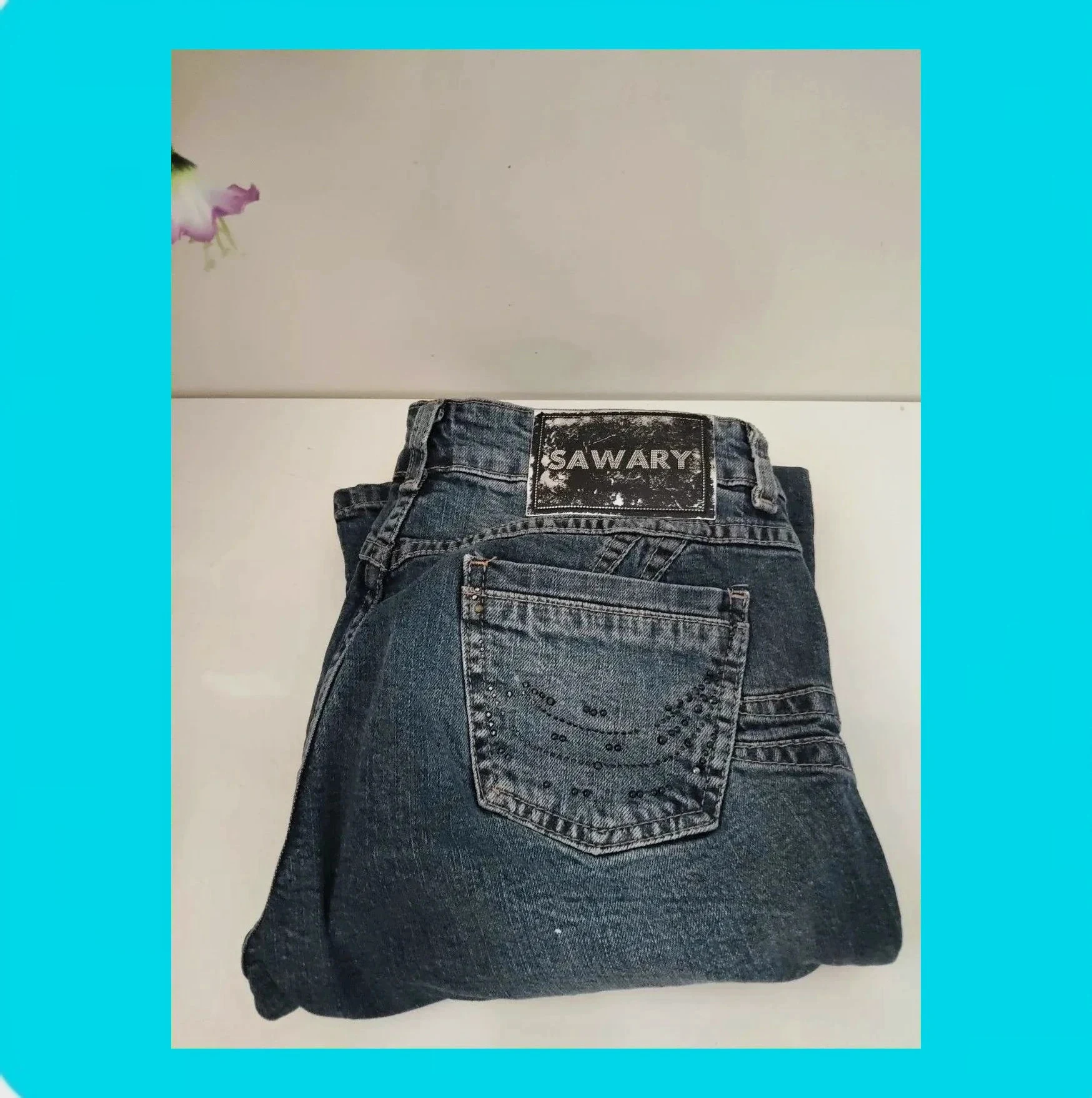 🩷 Pantalón Denim Pitillo Mujer 🩷 – Saway – taille S / 36 / 8