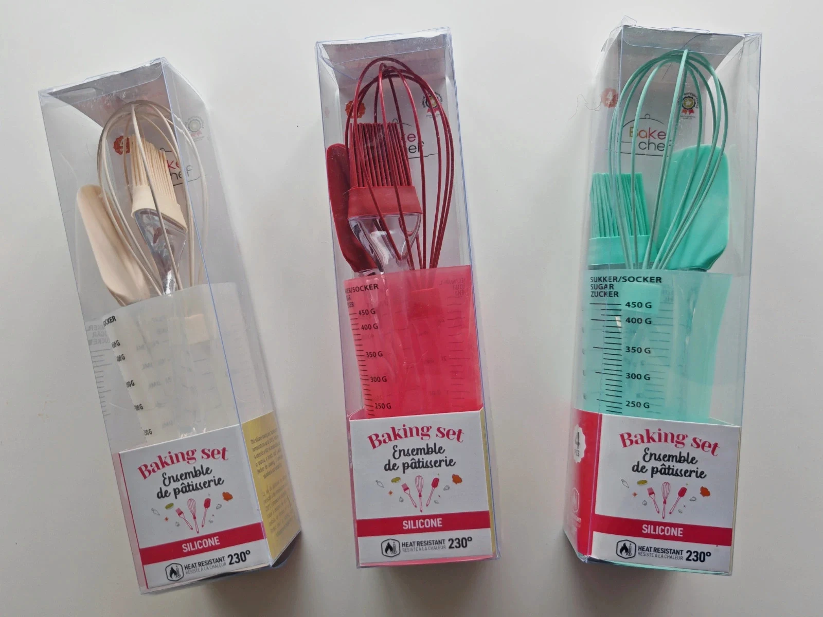 Lot de 3 Kits Pâtisserie Silicone – 3 Couleurs – Neuf