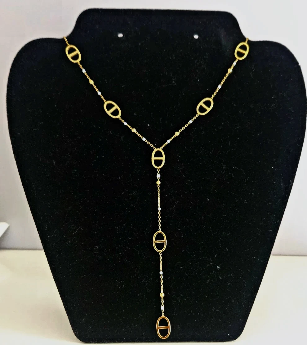 Collier Y tendance acier inoxydable 