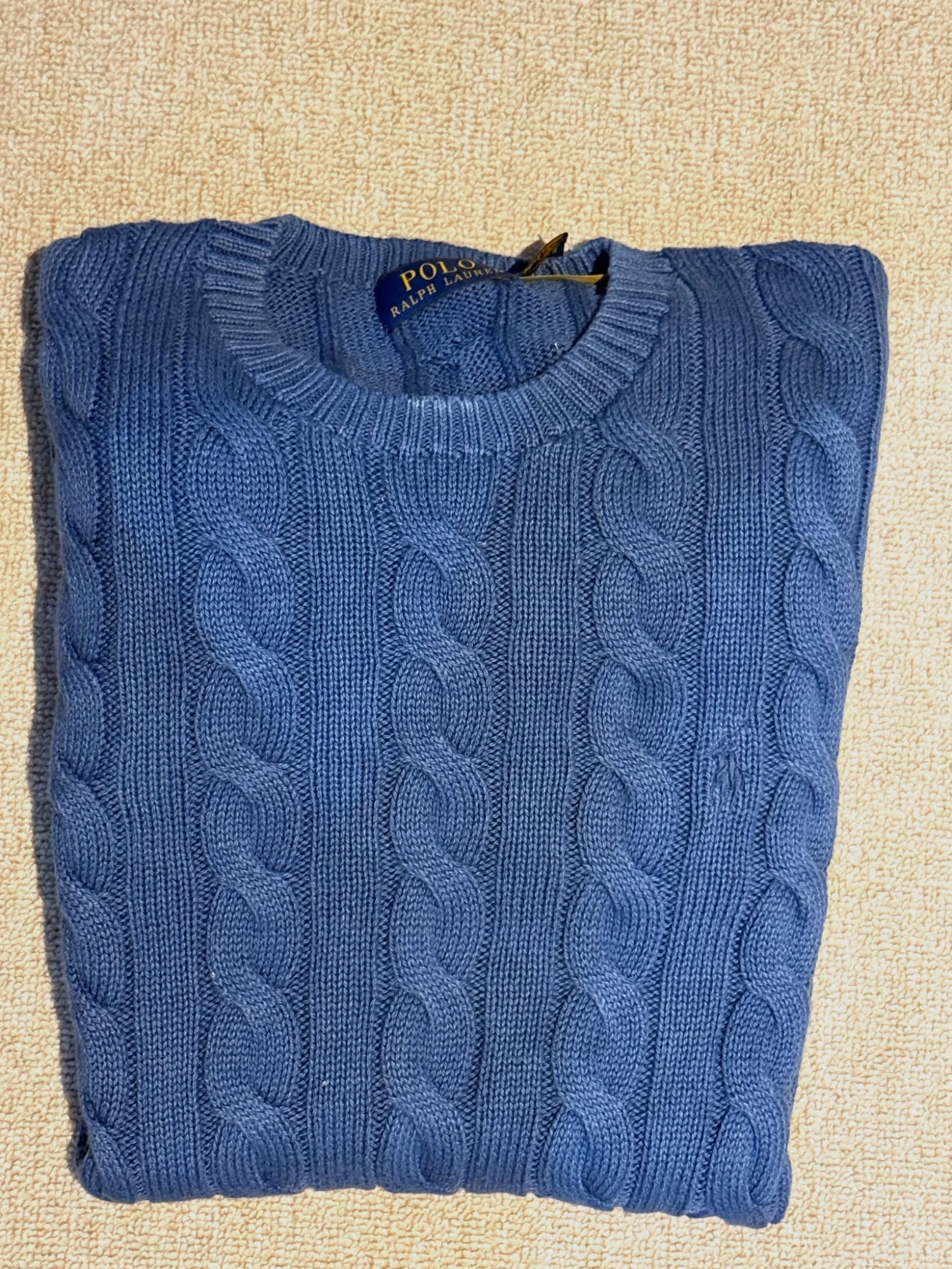 Pull torsadé Ralph Lauren bleu 