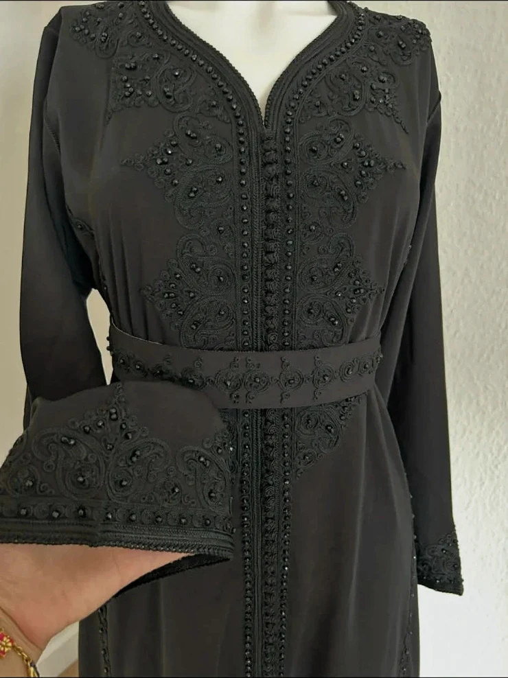 caftan crepe de soie original avec ceinture S/M