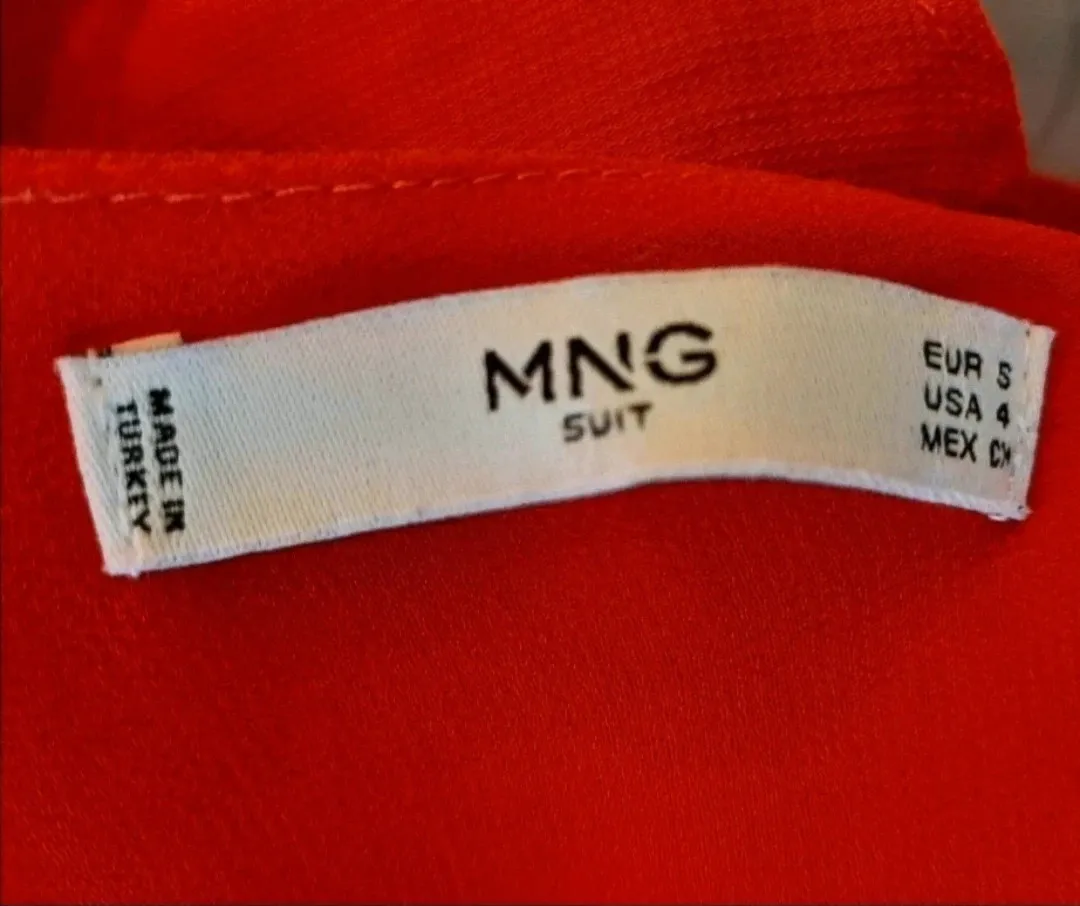 Vestido rojo de tirantes con volantes - Mango (MNG Suit) - Talla S – MNG Suit – taille S / 36 / 8 5