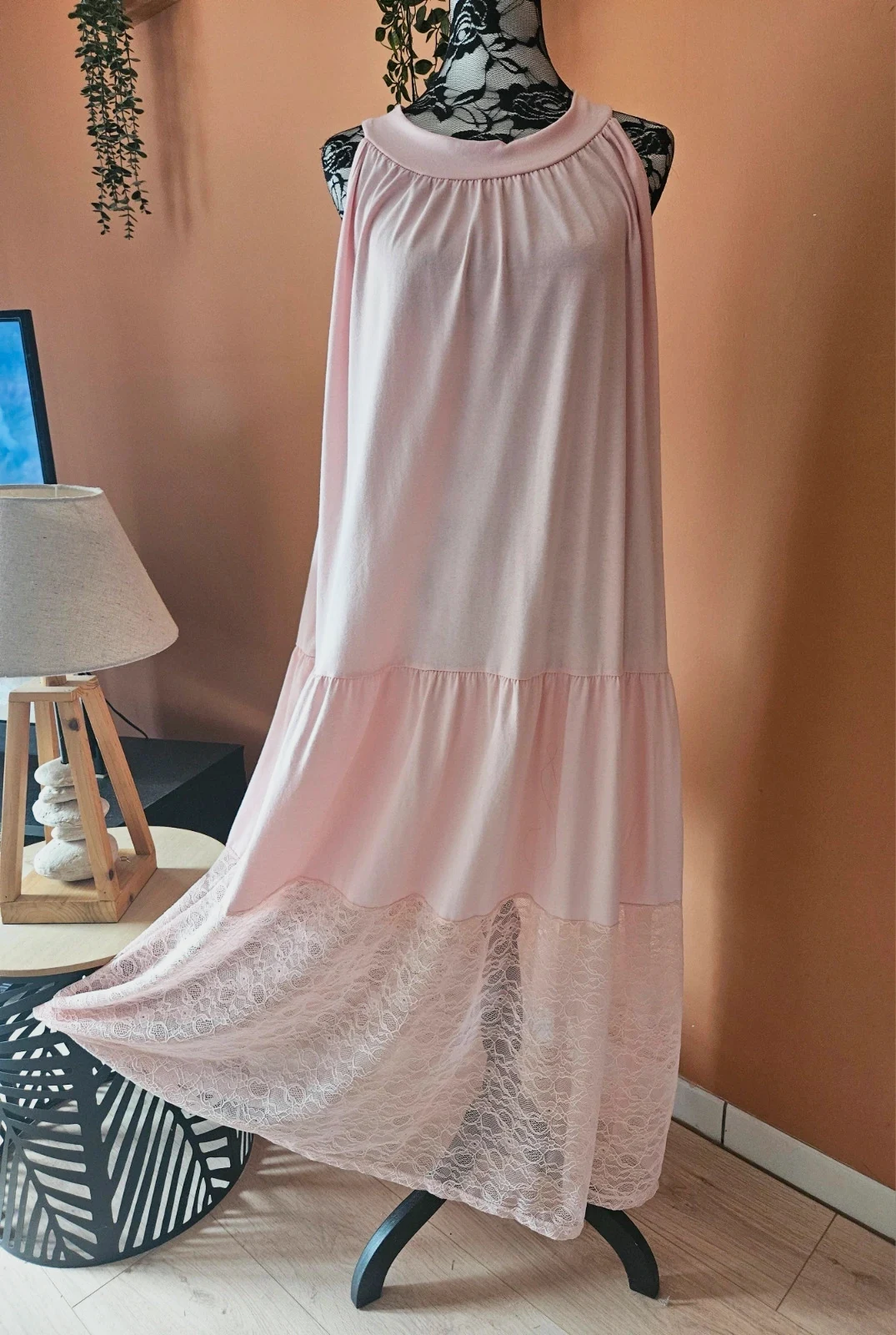 Robe longue en coton bas dentelle - TU 44 au 52 - Made in italy – Made In Italy – taille XXXL / 46 / 18