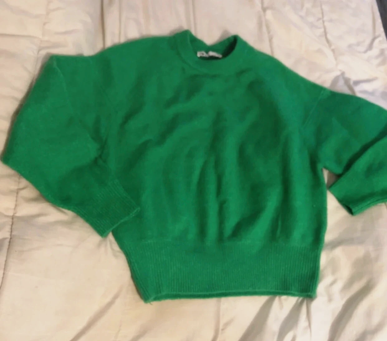 Pull vert intense ZARA - Col rond - Taille L – Zara – taille L / 40 / 12
