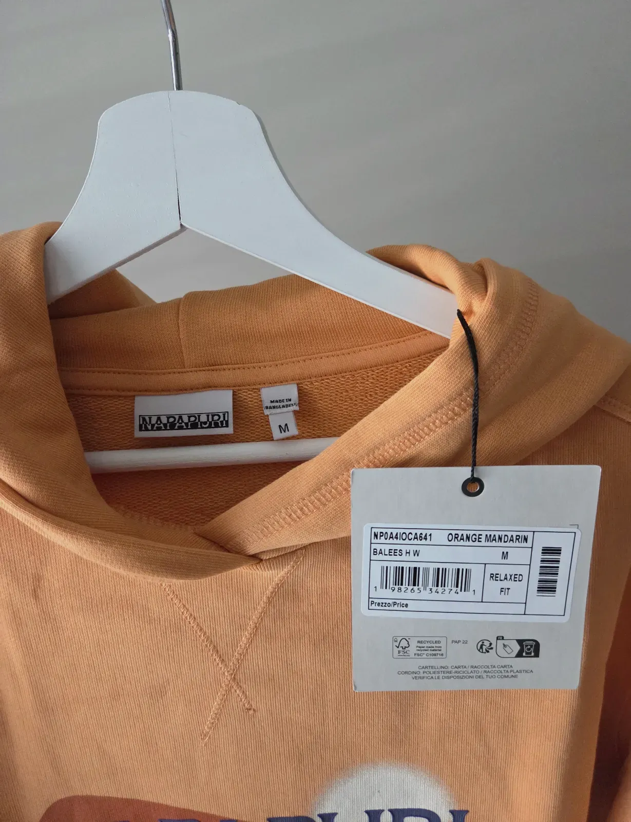 Sweat à capuche Napapijri orange neuf taille M – Napapijri – orange mandarine – taille M 4