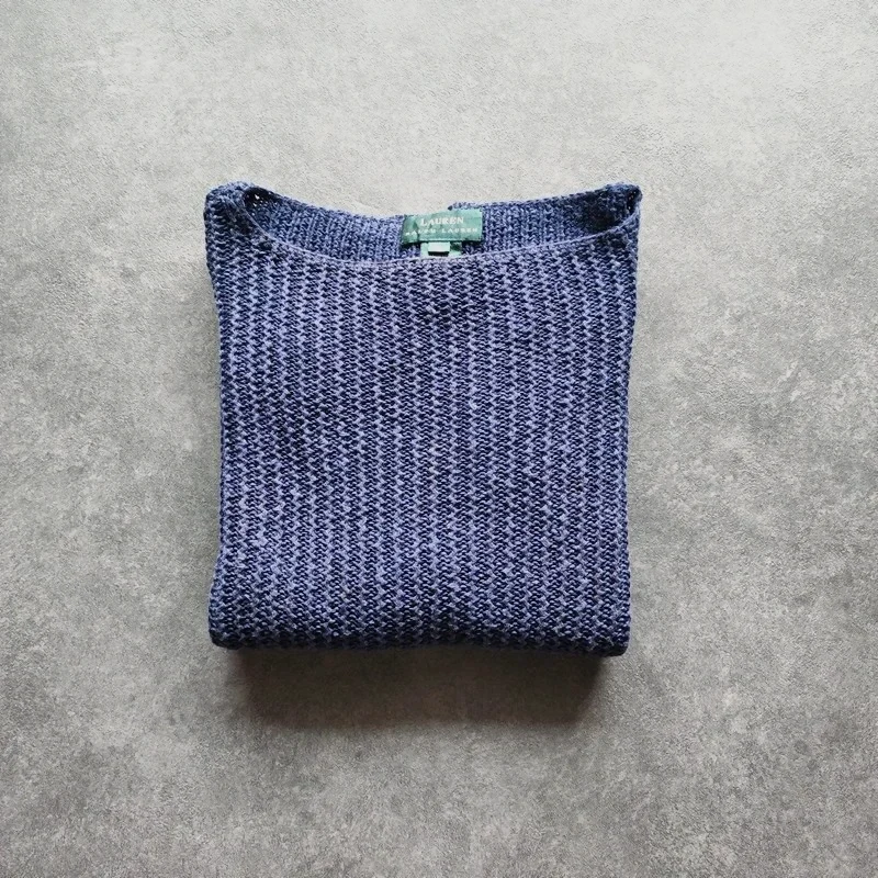 Pull Lauren Ralph Lauren en maille bleu chiné S Femme