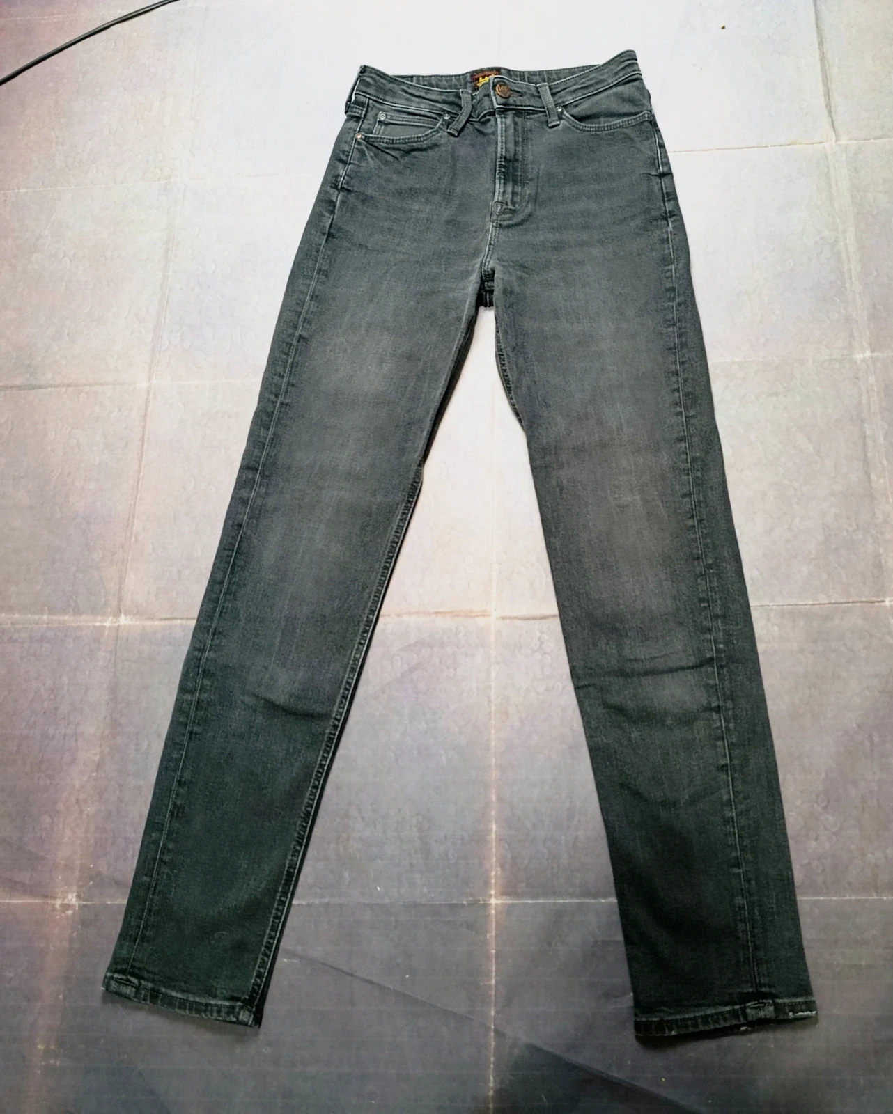 Lee Mom Straight Grey Jeans W26 L33 | Vintage High Waist Denim