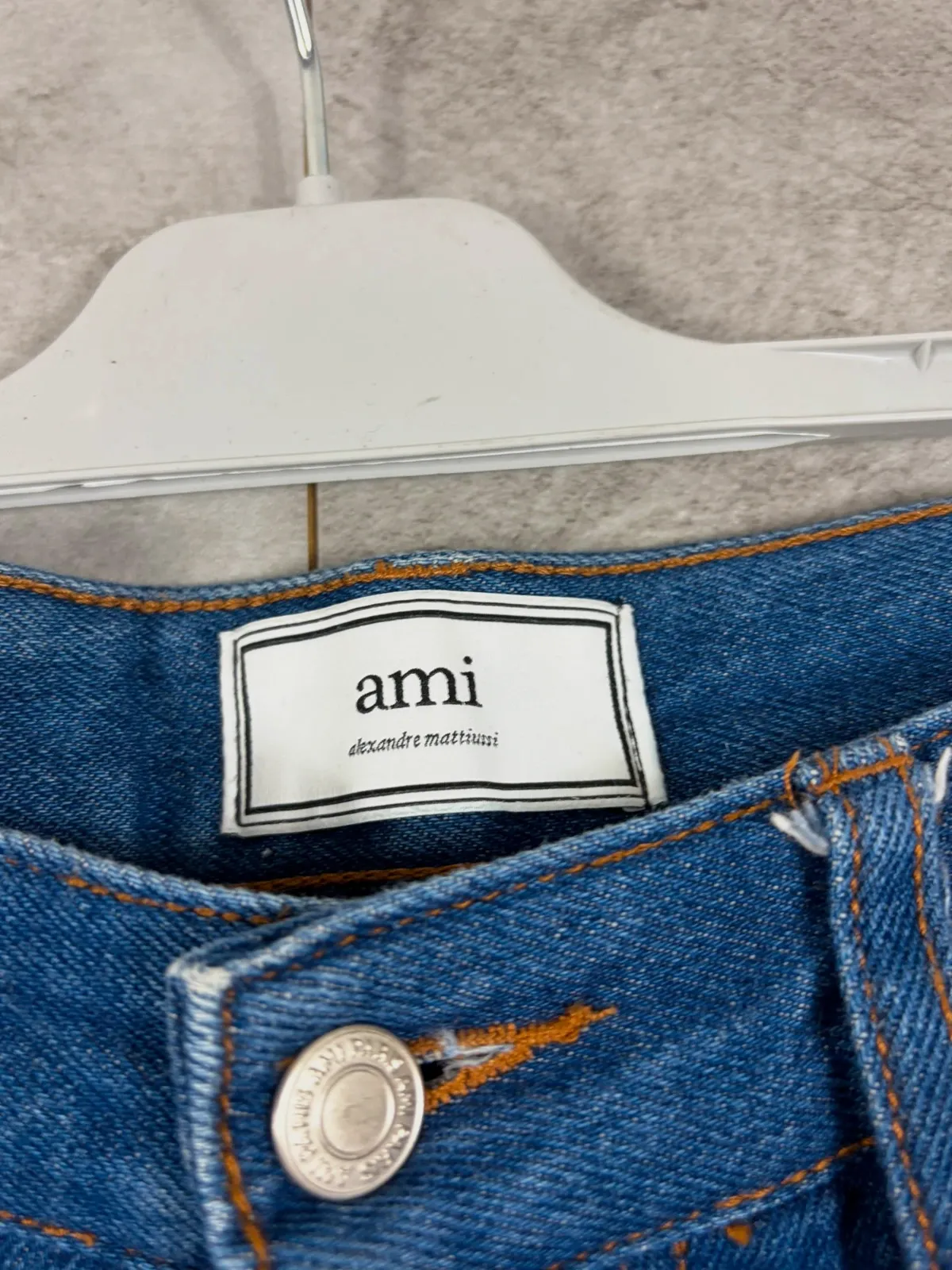 AMI Alexandre Mattiussi homme jean droit taille 32 denim bleu délavé Made in Portugal luxe – AMI – taille W32 | FR 42 5